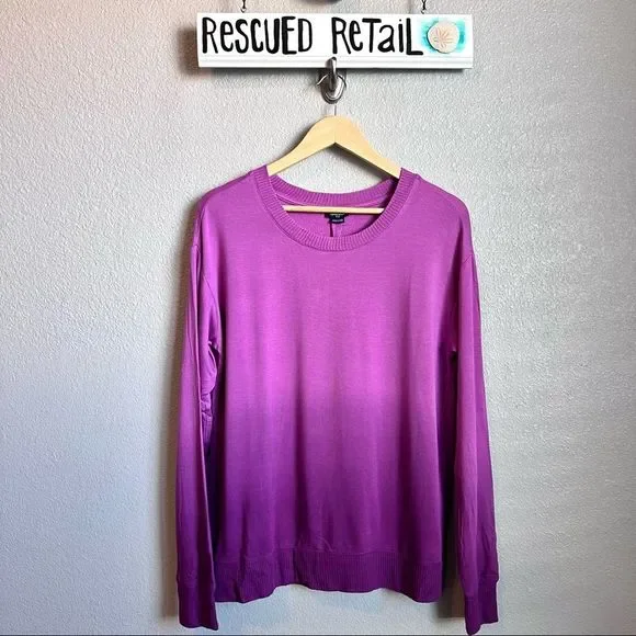 NWT Splendid Crewneck Hombre Top in Deep Orchid - Picture 2 of 13
